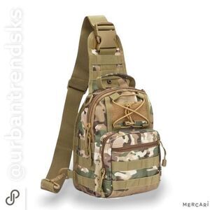 New Tactical Sling Bag Pack Military Single Strap Daypack Outdoor camo fde
